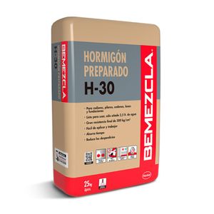 Hormigón Preparado H30 Saco 25Kg Bemezcla